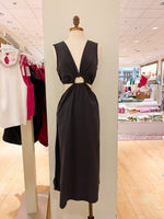 Horizon Cut Midi Dress - Black