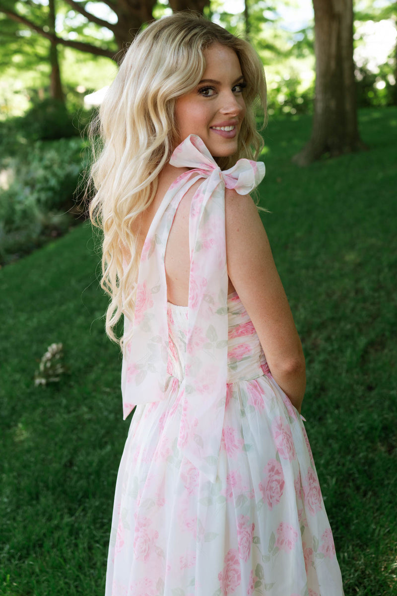garden midi dress Garden Midi Dress, in Light Pink Luxe Satin | Show Me Your Mumu