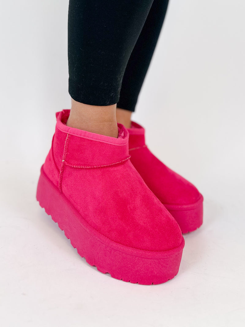 Onyx Platform Ankle Boots - Fuchsia
