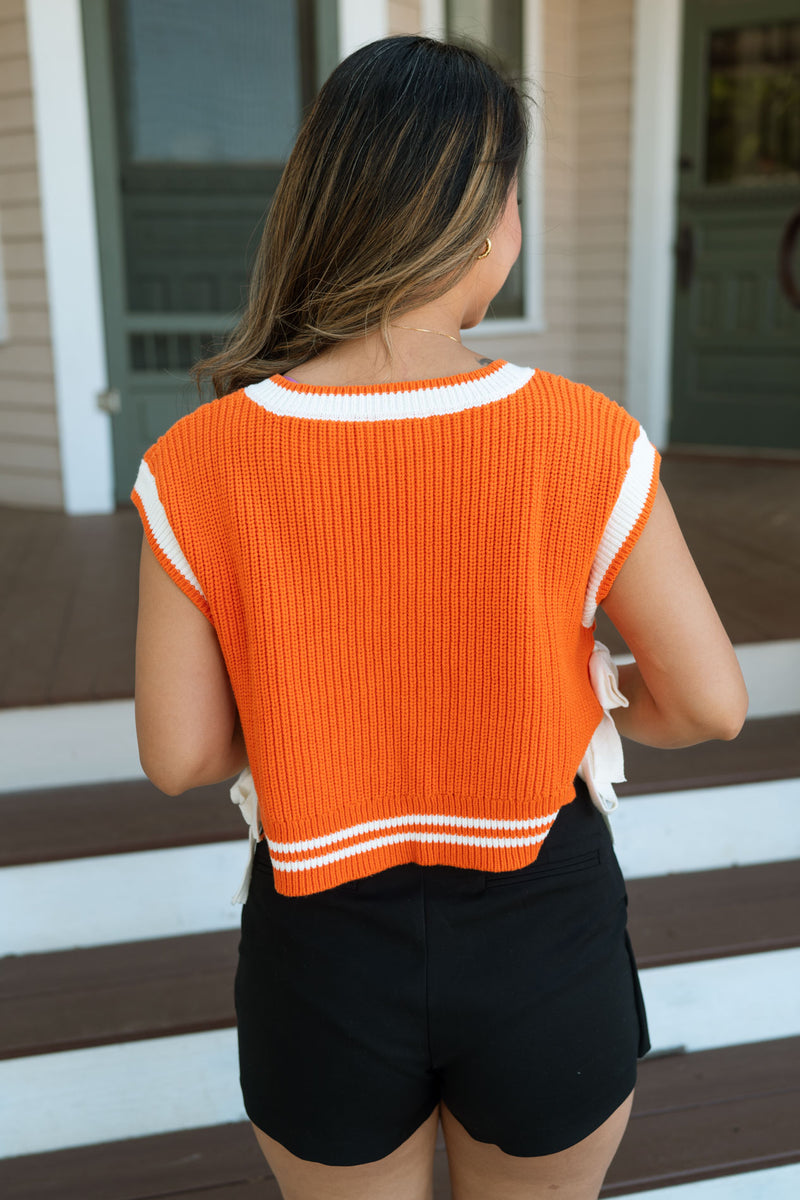 Serena Sweater Vest - Orange