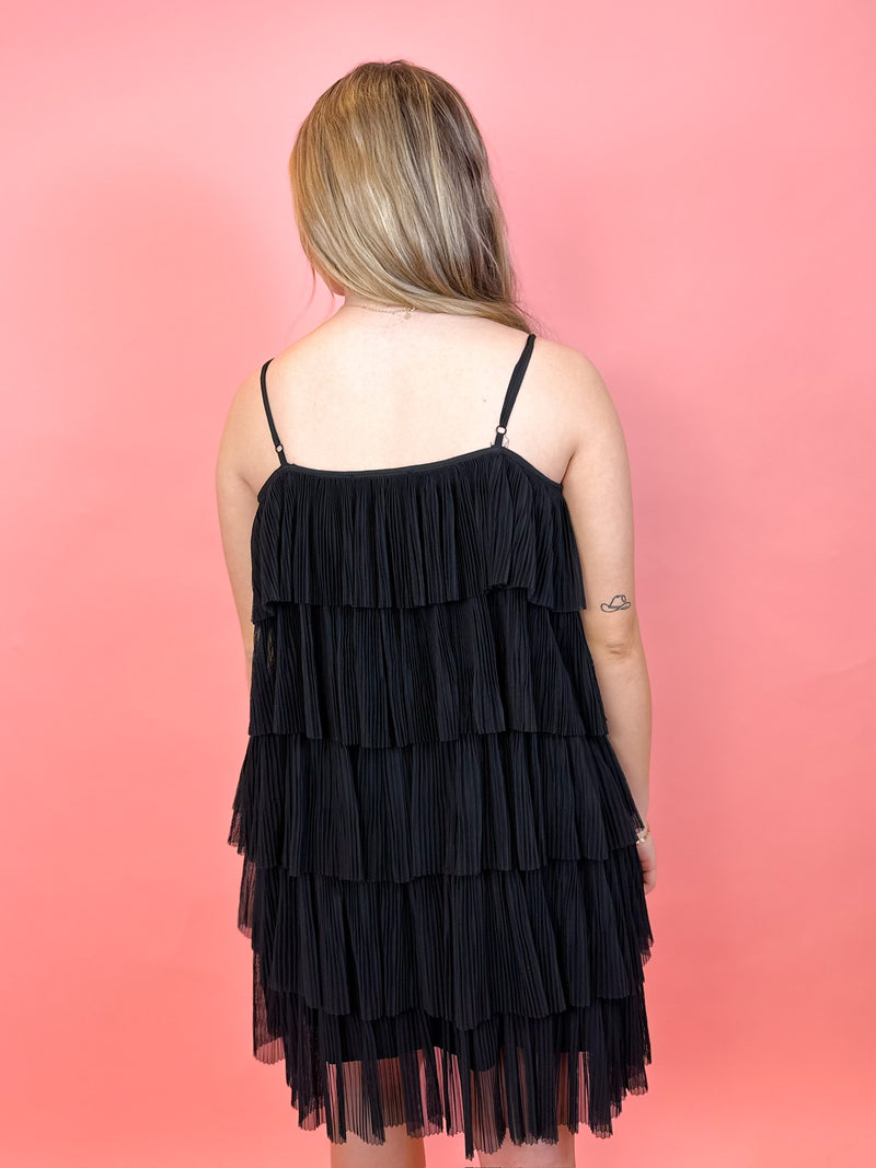 Loretta Ruffle Tulle Dress- Black