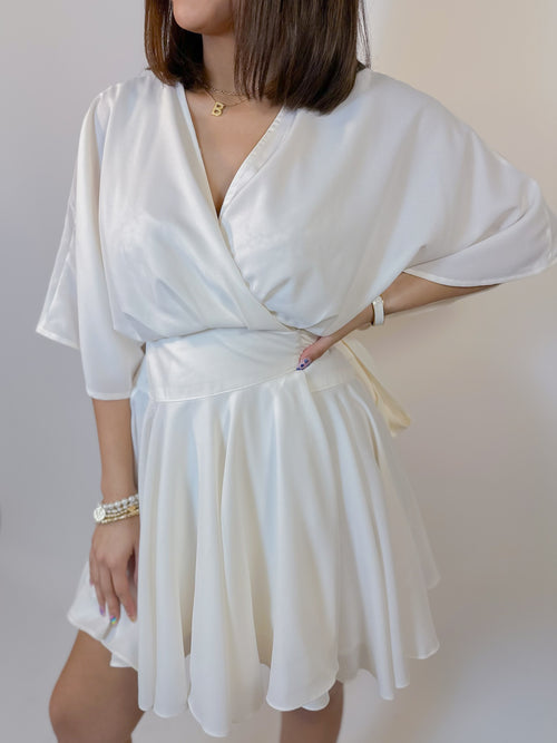 Clara Ann Wrap Dress- White
