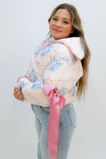 Floral Marshmallow Puffer Jacket - Pink