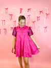 Emery Pink Sequin Sleeve Dress