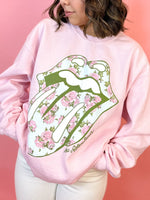 Rolling Stones Floral Lick Sweatshirt