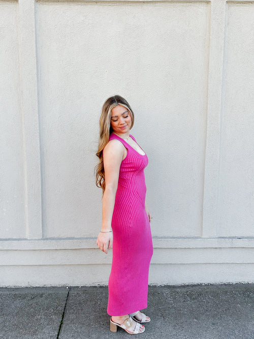 Lydia Midi Dress- Pink