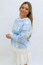 baby blue bow sweater