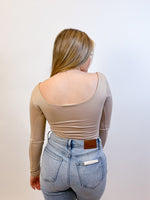 Sofia Long Sleeve Bodysuit - Taupe