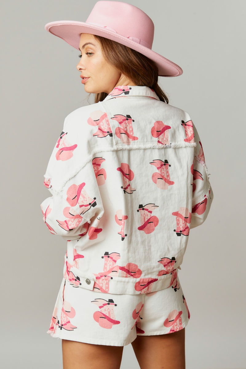 Pink Western Denim Jacket