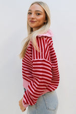 Romina Collared Sweater - Red