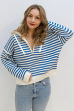 Romina Collared Sweater - Blue