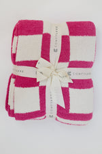 Checkered Throw Blanket - Fuchsia