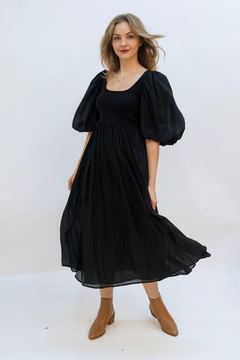 Nina Midi Dress - Black