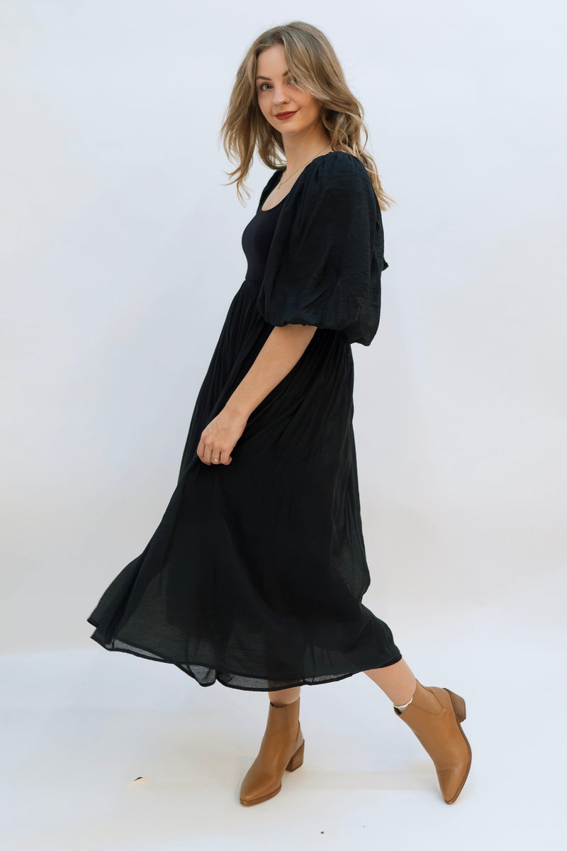 Nina Midi Dress - Black