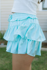 Scarlet Ruffle Skort - Icy Blue