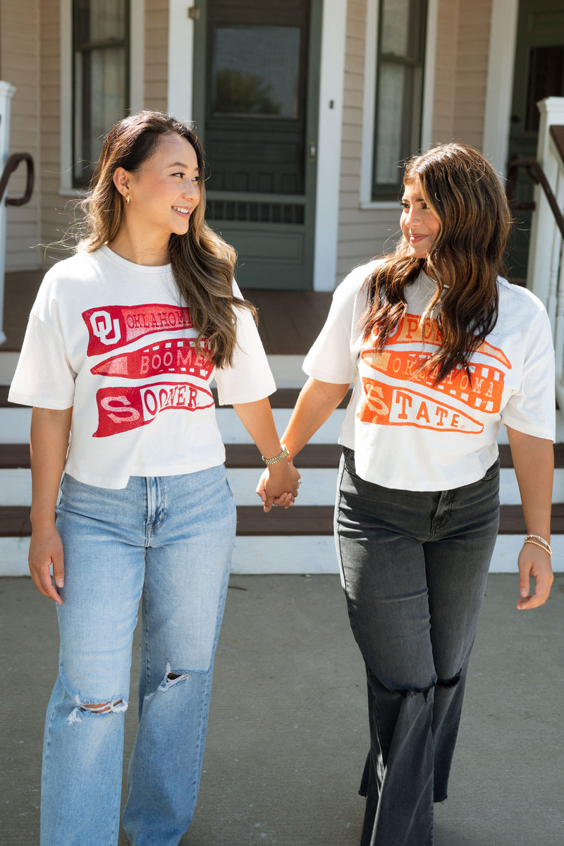 OSU Pennant Cropped Tee