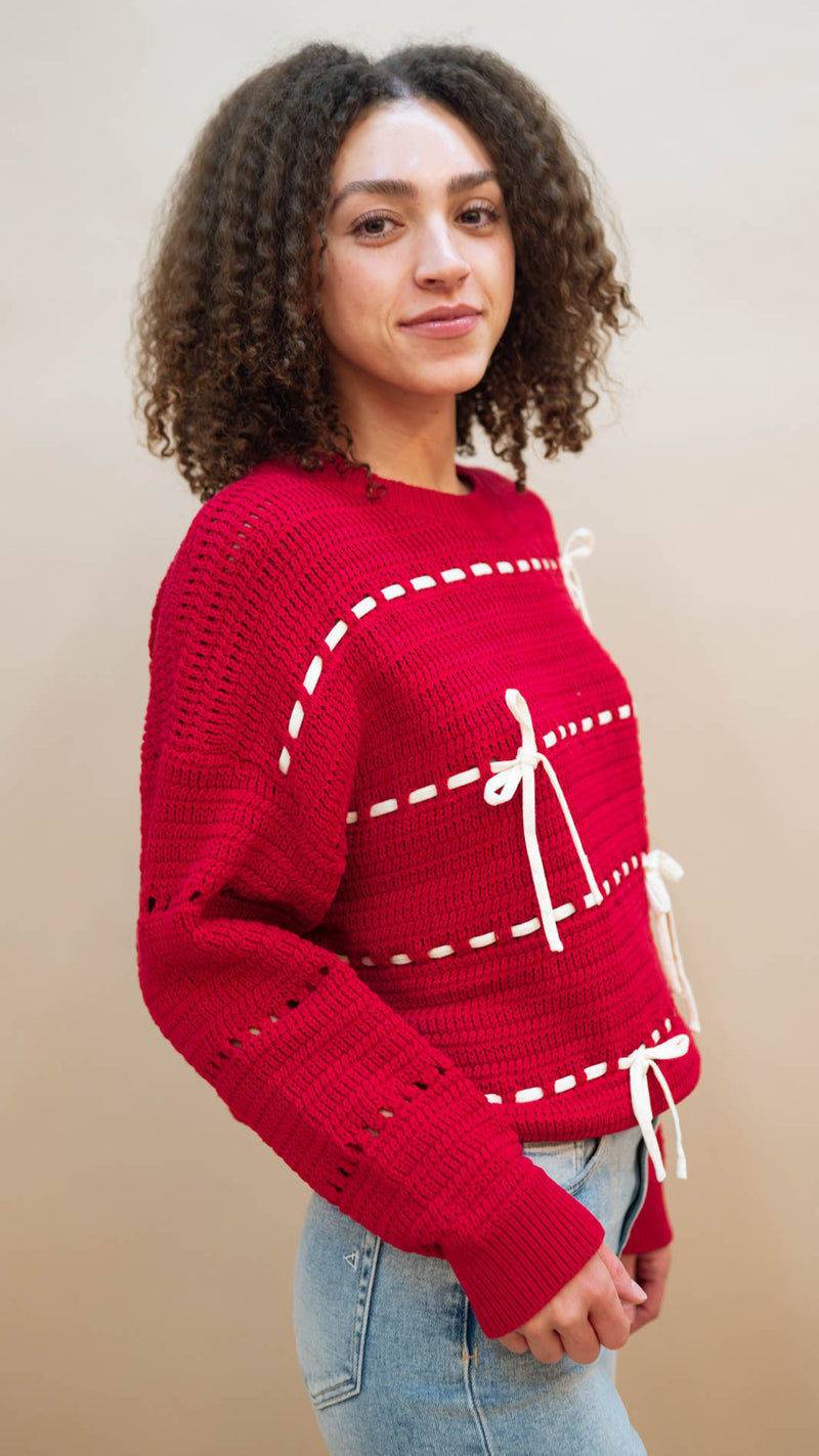 Red Bow Sweater