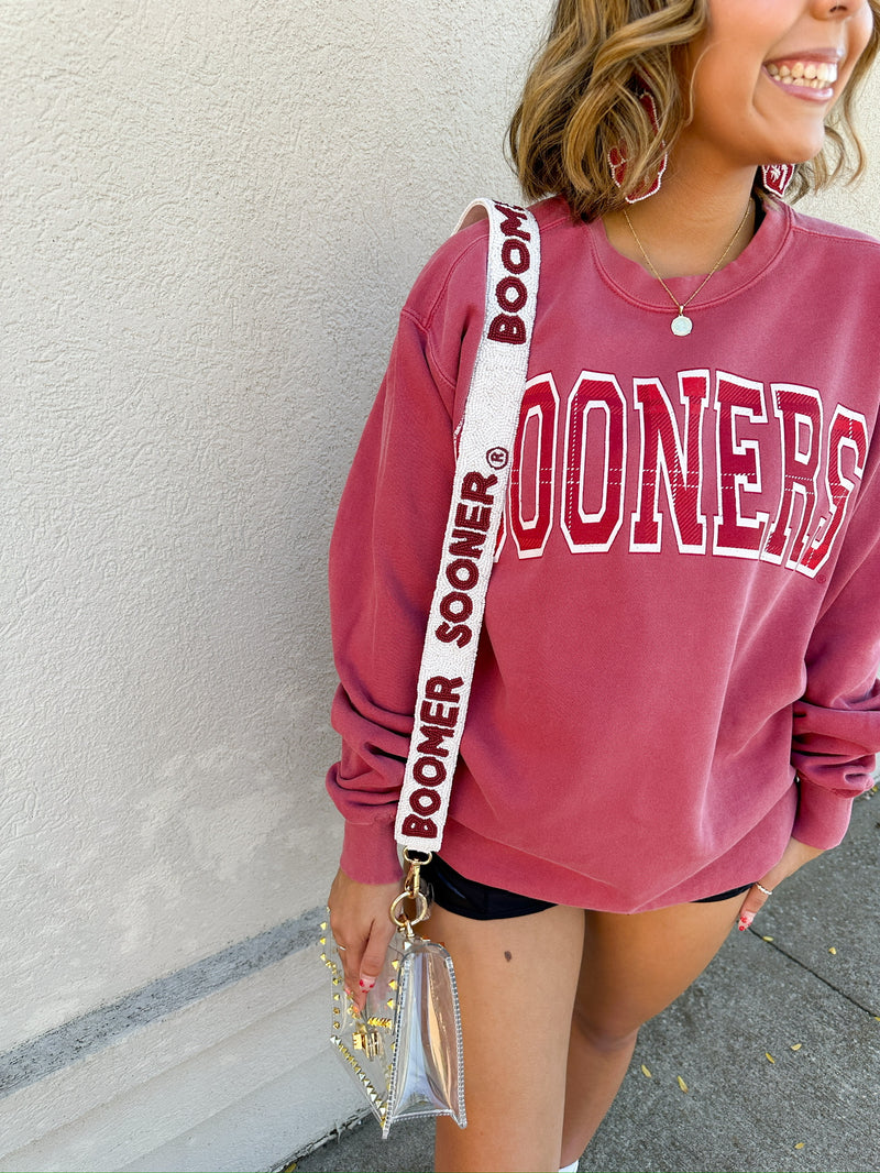 Crimson Sooners Tartan Sweatshirt