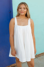 beachy white mini dress casual