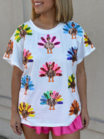 All Over Rainbow Turkey Tee