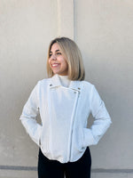 Samara Zip Up Moto Jacket - White