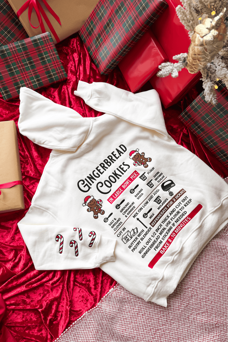 Gingerbread Recipe Embroider Hoodie - LOVE OKIE