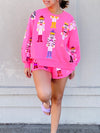 Neon Pink Nutcracker Sweatshirt