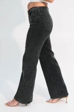 Retro black flare jeans mid rise