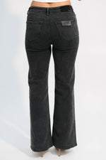Black mid rise flare leg jeans