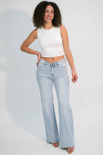 Vintage light wash wide leg jeans
