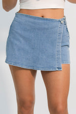 Light blue skort with hidden shorts