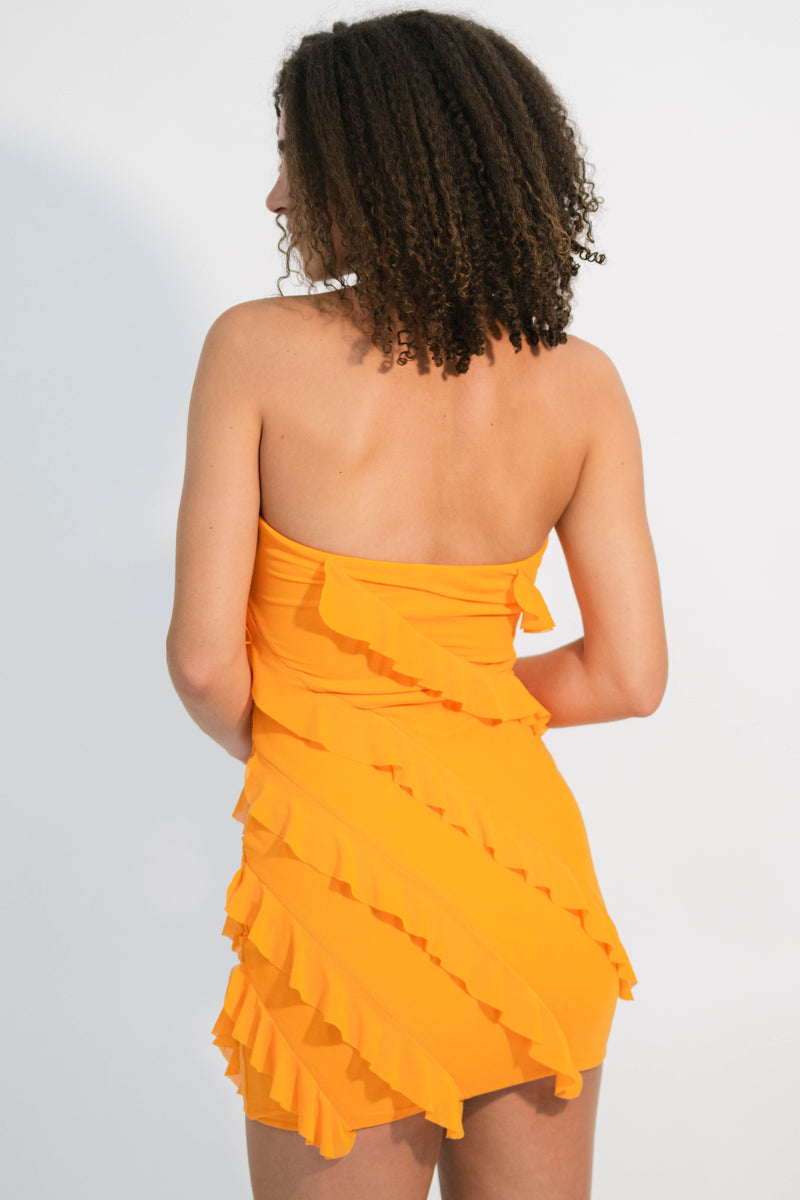 Bright orange summer dress resort wear