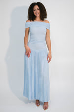 light blue maternity dress