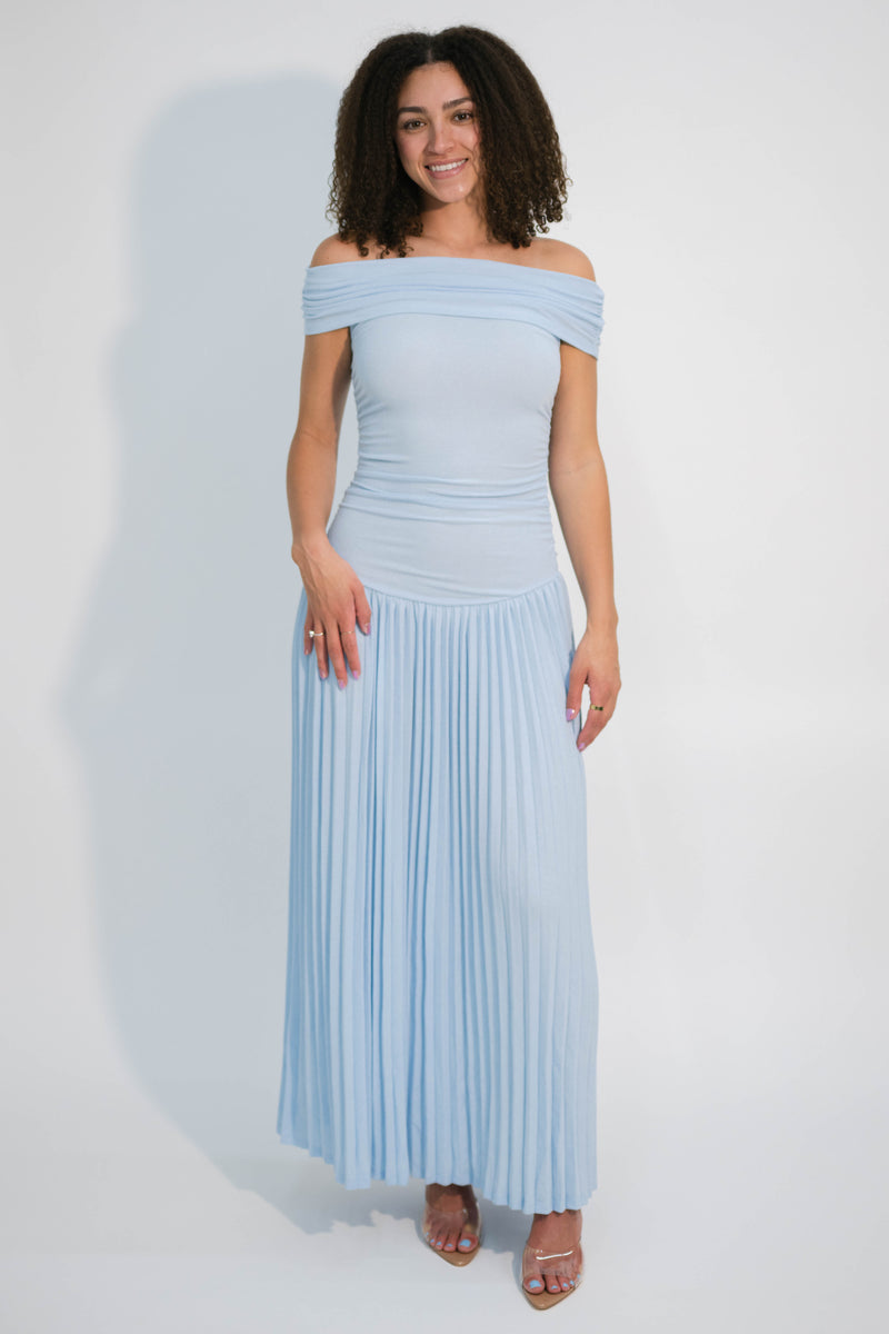 light blue maternity dress