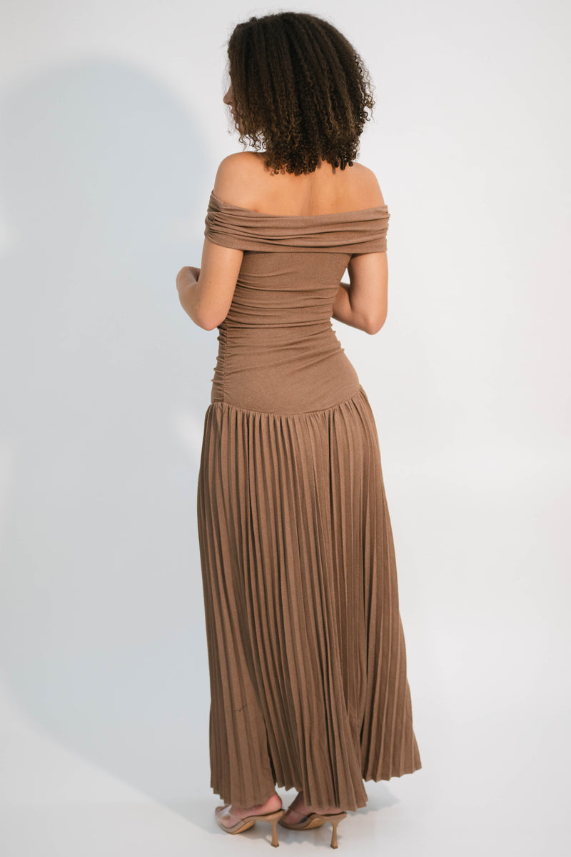 fall wedding guest dress brown

