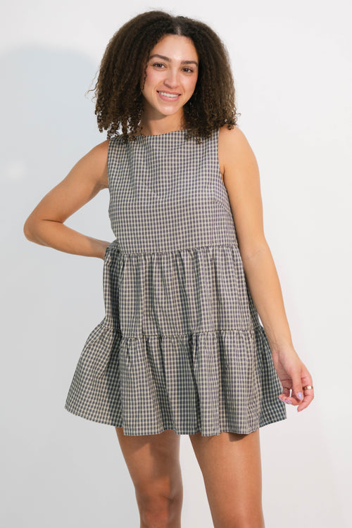neutral plaid school outfit
