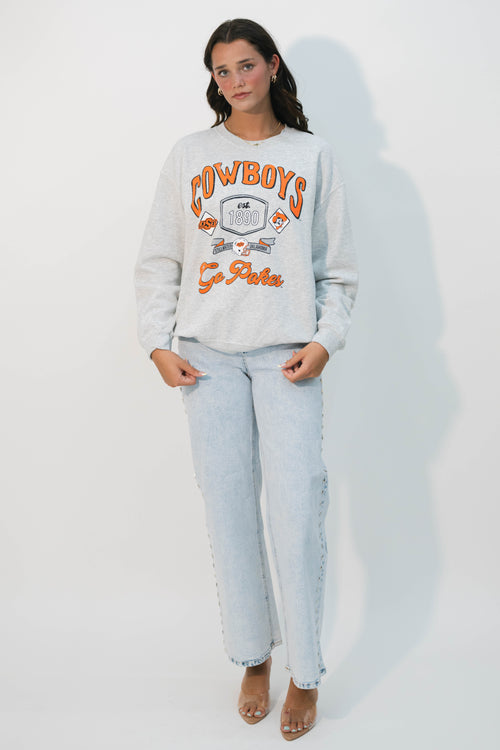 Oklahoma State thrifted crewneck