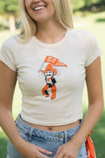 Cowboys mascot graphic crop top