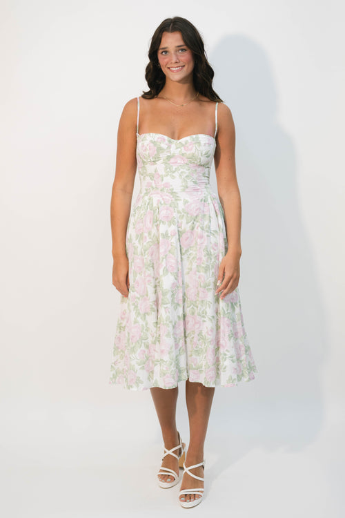 Pastel floral dress spaghetti straps