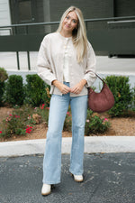 relaxed fit neutral knit sweater