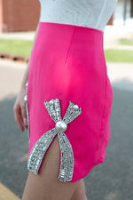 pink womens dress, bow mini skirt, womans bow skirts