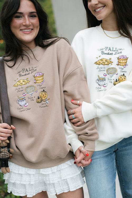 Autumn themed embroidered graphic sweatshirt