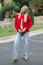 game day red cardigan OU
