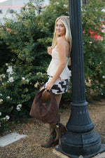 Ember Cow Print Mini Skirt