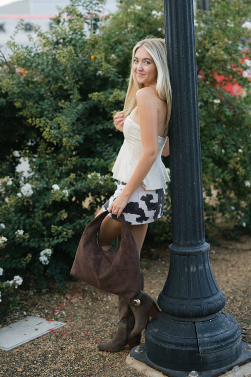 Ember Cow Print Mini Skirt