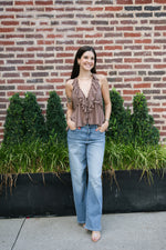 Dani Ruffle Top - Brown