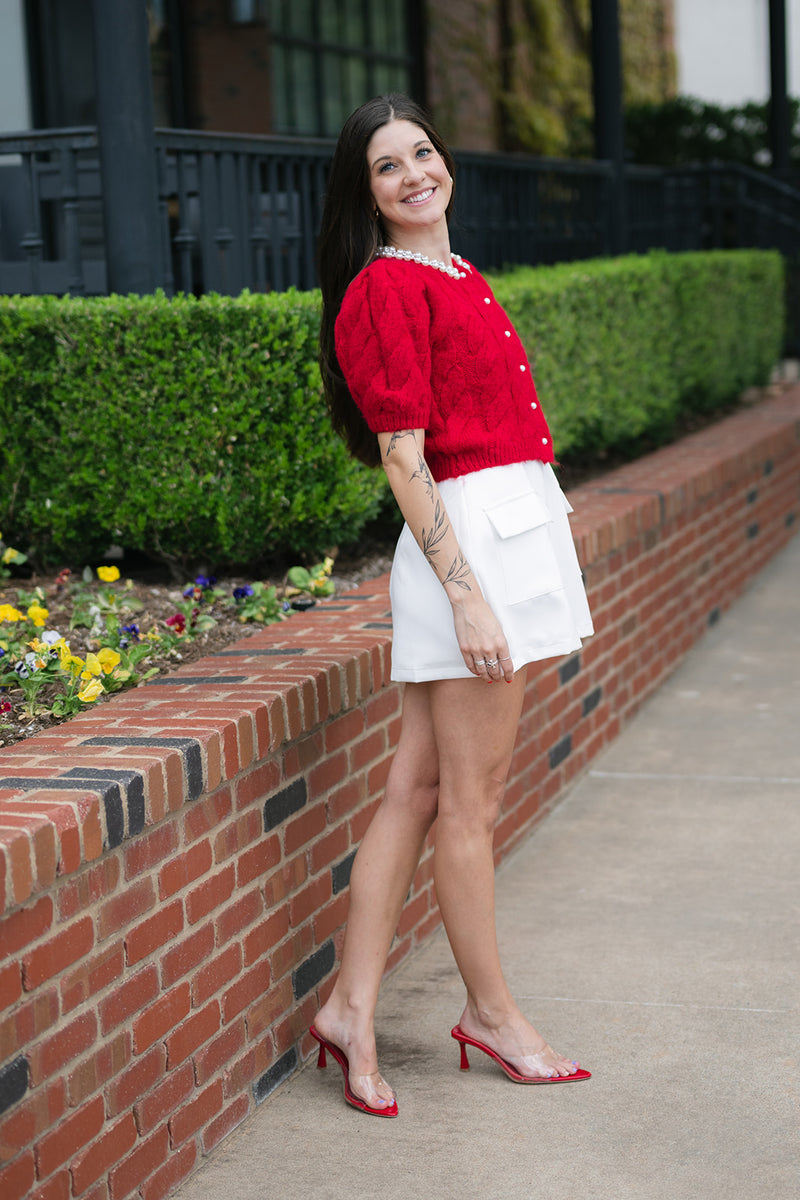 red outerwear for holiday parties
