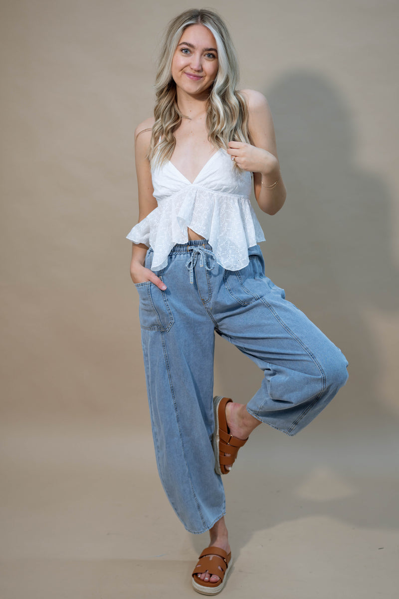 boho style festival outfit with pants