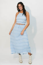 Mary Halter Top & Skirt Set - Blue