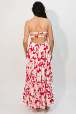 Tropical floral print summer maxi